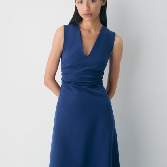 NWT Aritzia BABATON Swing Dress Byron Blue L - Picture 2 of 9